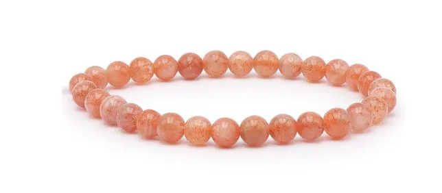 BRACELET BOULE PIERRE DE SOLEIL AA 6MM 