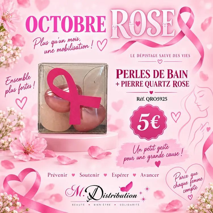 PERLES DE BAIN+ PIERRE QUARTZ ROSE