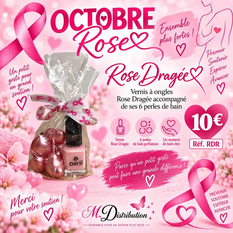 VERNIS ROSE DRAGEE + 6 PERLES BAIN+SACHET