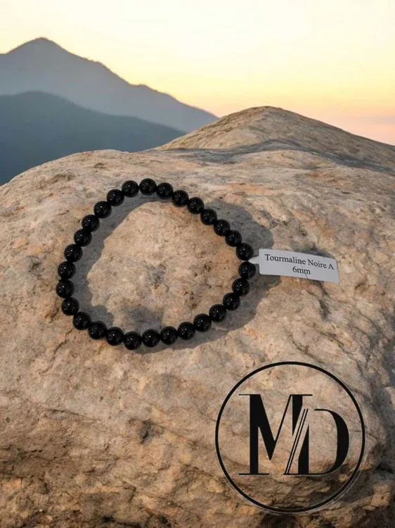 BRACELET TOURMALINE NOIRE A 6MM