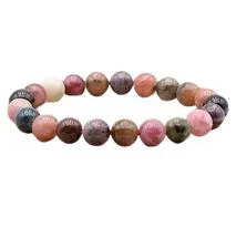 BRACELET TOURMALINE MULTICOLOR AA  BOULE 10MM