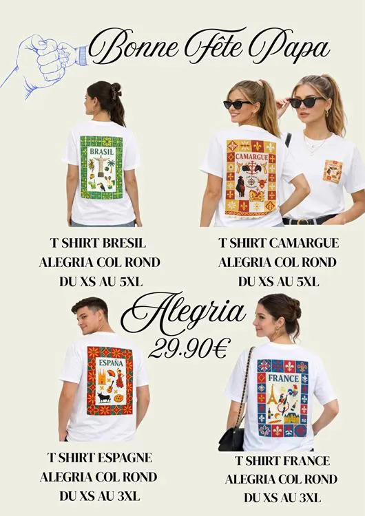 T SHIRT ALEGRIA POUR PAPA