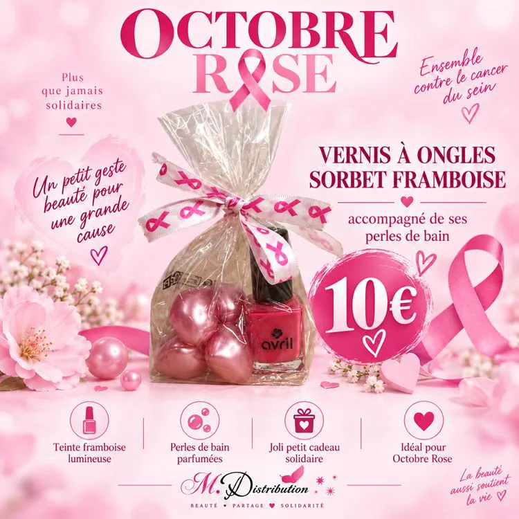 VERNIS SORBET FRAMBOISE + 6 PERLES BAIN + SACHET