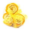 BOITE COEUR  DE 3 ROSES DE SAVON JAUNE 2