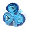 BOITE COEUR  DE 3 ROSES DE SAVON BLEUES 2