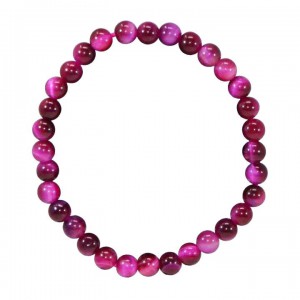 BRACELET OEIL DU TIGRE ROSE TEINTEE ADULTE