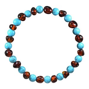 BRACELET ADULTE COGNAC TURQUOISE BLEU