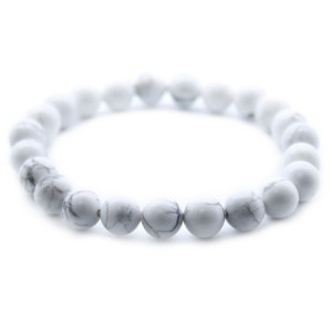 BRACELET HOWLITE BLANCHE 8MM