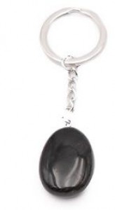 PORTE CLES OBSIDIENNE NOIRE