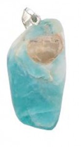 PENDENTIF PIERRE ROULEE AMAZONITE NAMIBIE