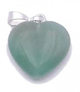 PENDENTIF AVENTURINE VERTE COEUR 15MM