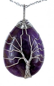 COLLIER ARBRE DE VIE AMETHYSTE ARGENTE