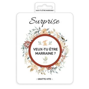 CARTE A GRATTER VEUX TU ETRE MARRAINE !