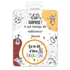 CARTE A GRATTER  VEUX TU ETRE PARRAIN !