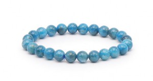 BRACELET APATITE BLEUE AA BOULE 8MM