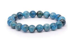 BRACELET APATITE BLEUE A+ BOULE 10MM