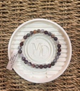 BRACELET AGATE CRAZY LACE ROUGE AA BOULE  6MM