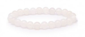 BRACELET AGATE BLANCHE A BOULE 8MM