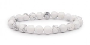 BRACELET HOWLITE BLANCHE A BOULE 8MM