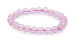 BRACELET BOULE 8MM QUARTZ ROSE AA