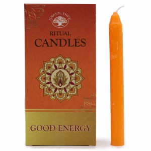 SET DE  12 BOUGIES ENERGIE POSITIVE ORANGE