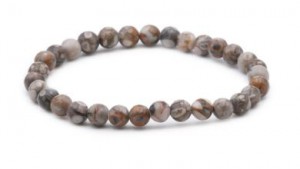 BRACELET  AGATE FOSSILE AB BOULE 6MM