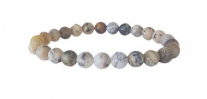 BRACELET  AGATE DENDRITE A BOULE  8MM