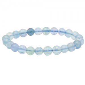 BRACELET FLUORINE BLEUE AA BOULE 8MM