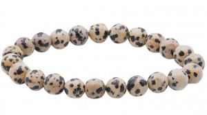 BRACELET  JASPE DALMATIEN AB BOULE  8MM