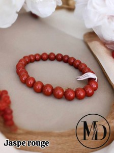 BRACELET JASPE ROUGE AB TAILLE 2  8MM