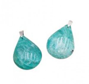 PENDENTIF PIERRE PLATE GOUTTE AMAZONITE AA