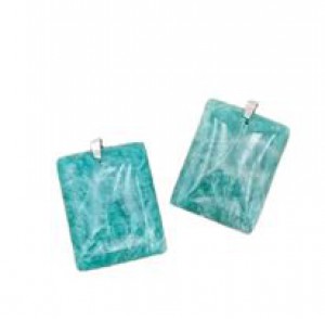 PENDENTIF PIERRE PLATE RECTAN AMAZONITE AA