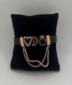 BRACELET PLAT NOIR CHAINE ROSE GOLD