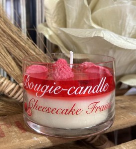 BOUGIE VERRINE 185G CHEESECAKE FRAISE