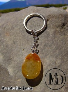 PORTE CLES AVENTURINE JAUNE